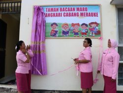 Ketua Bhayangkari Cabang Merauke Resmikan Taman Bacaan Maro