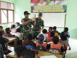Satgas Yonif 121/MK Berikan Penyuluhan Pada Anak Usia Dini