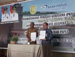 Cegah Pungli Pemerintah Kota MoU Dengan Bank Papua Untuk Transaksi Non Tunai Di Semua Pasar