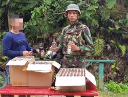 TNI Penjaga Perbatasan Amankan Miras Selundupan