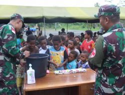Satgas Yonif 126/KC Gelar Penyuluhan Kesehatan Pada Anak-anak Perbatasan