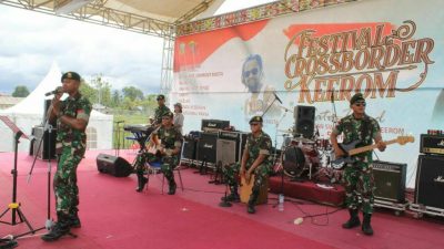 “Pinang Band” Satgas Pamtas Yonif Pr 328/Dgh Turut Serta Meriahkan Crossborder Festival