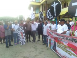 Ratusan Masyarakat Ikut Ramaikan Kegiatan Pawai Jalan Santai Kerukunan Yang Digelar Semuwa Group