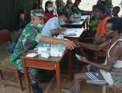 97 Warga di Kampung Yabanda, Keerom Mendapat Pengobatan Gratis dari Satgas Pamtas Yonif 126/KC