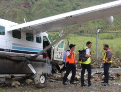 Pesawat Dimonin Air Tergelincir di Mulia Puncak Jaya