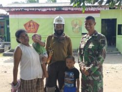 Satgas Yonif J713/ST Pos Ramil Tami Bantu Masyarakat Temukan Anak Hilang