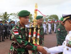 Satgas Pamtas RI-PNG Jadi Pemenang Turnamen Volli HUT TNI ke 74 di Merauke