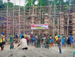 TNI Gelar Kerja Bhakti Bangun Gereja GKI di Biak