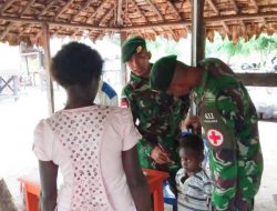 TNI dan Puskesmas Sota Gelar Posyandu di Perbatasan RI-PNG Merauke