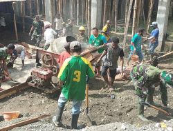 Prajurit TNI di Yapsel Gelar Gotong Royong Bangun Sarana Ibadah