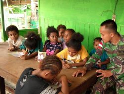 Ini Yang Dilakukan TNI Kepada Pelajar Sekolah di Kampung Yowong