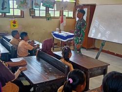 TNI Berikan Materi Wawasan Kebangsaan di SDN Arso 13