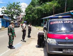 Cegah Penyebaran Covid-19, Polsek Japut dan Koramil Keliling Himbau Warga