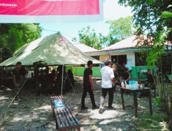 Terapkan Jaga Jarak Fisik, Yonif 754/ENK/3 Kostrad Dirikan Tenda Pelayanan Kesehatan
