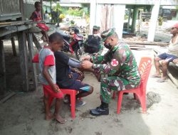 TNI Gelar Kegiatan Sosialisasi Covid-19 di Kampung Skouw Sae