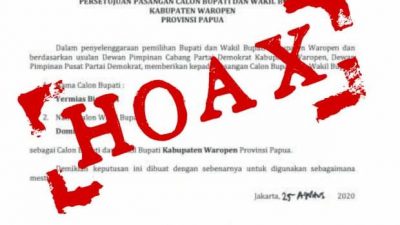 Demokrat Sebut SK dan B1KWK Balon Kada Waropen Hoax
