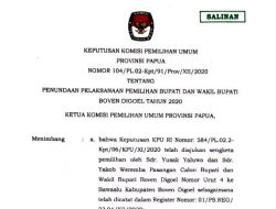 KPU Ketok Palu Tunda Pilkada Boven Digoel