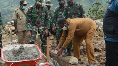 Masyarakat Distrik Ibele Antusias Sambut TMMD Ke-110 di Kampuny Pilia
