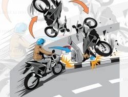 Tabrak Trotoar, Pengendara Motor Honda Beat Kritis
