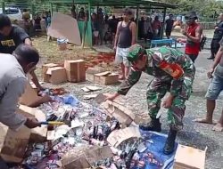 Kodim 1702 Jayawijaya Amankan 2760 Minuman Keras Pabrikan
