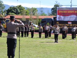 Kapolres Jayawijaya Pimpin Upacara Korps Raport Periode 1 Januari 2023