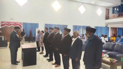 Panpil dan Panwas Pemilihan Anggota MRP Provinsi Papua Pegunungan Tingkat Kabupaten Mamteng Resmi Dilantik