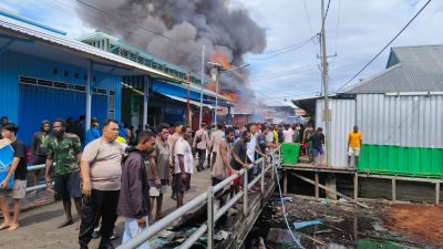 Kebakaran di Agats Asmat, 9 Ruko Hangus Dilahap Api