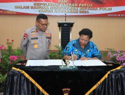 Pemprov Papua Tengah dan Polda Papua Teken MoU untuk Rekrutmen Bintara Polri
