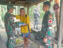 Kenali, Datangi, Layani, Satgas Yonif 122/TS Bantu Kesulitan Masyarakat Perbatasan
