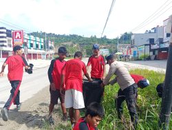 Sinergi Polresta Jayapura Kota dan Sekolah: Kerja Bakti Massal dan Sosialisasi SMA Taruna Unggulan
