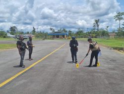 Sikat Habis Jejak Kriminal: Satgas Damai Cartenz-2026 Tuntaskan Olah TKP Penembakan Smart Air di Bandara Koroway Batu